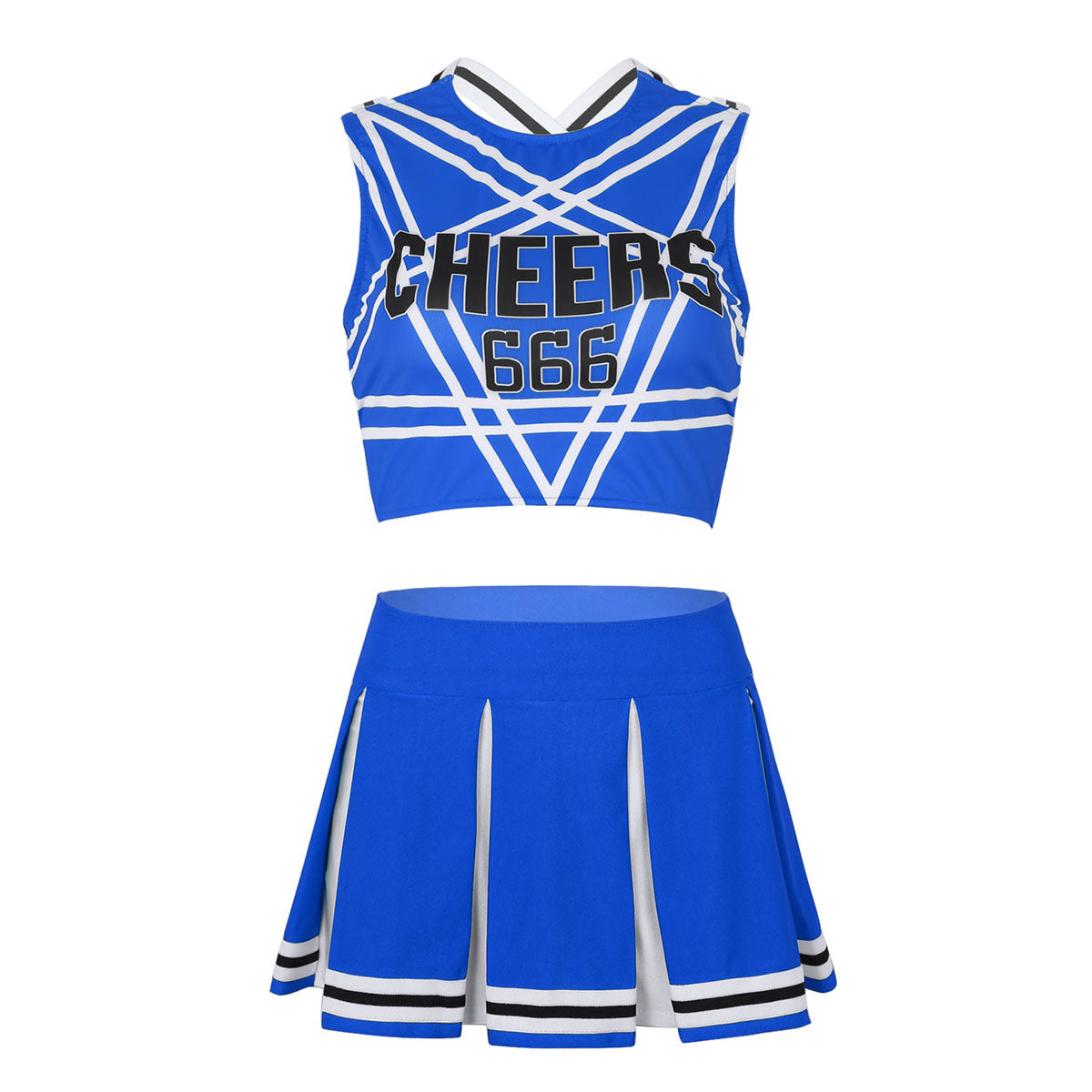 2 Piece Cosplay Uniform Sleeveless Crop Top with Mini Pleated Skirt Cheerleader Costume Set The Clothing Company Sydney
