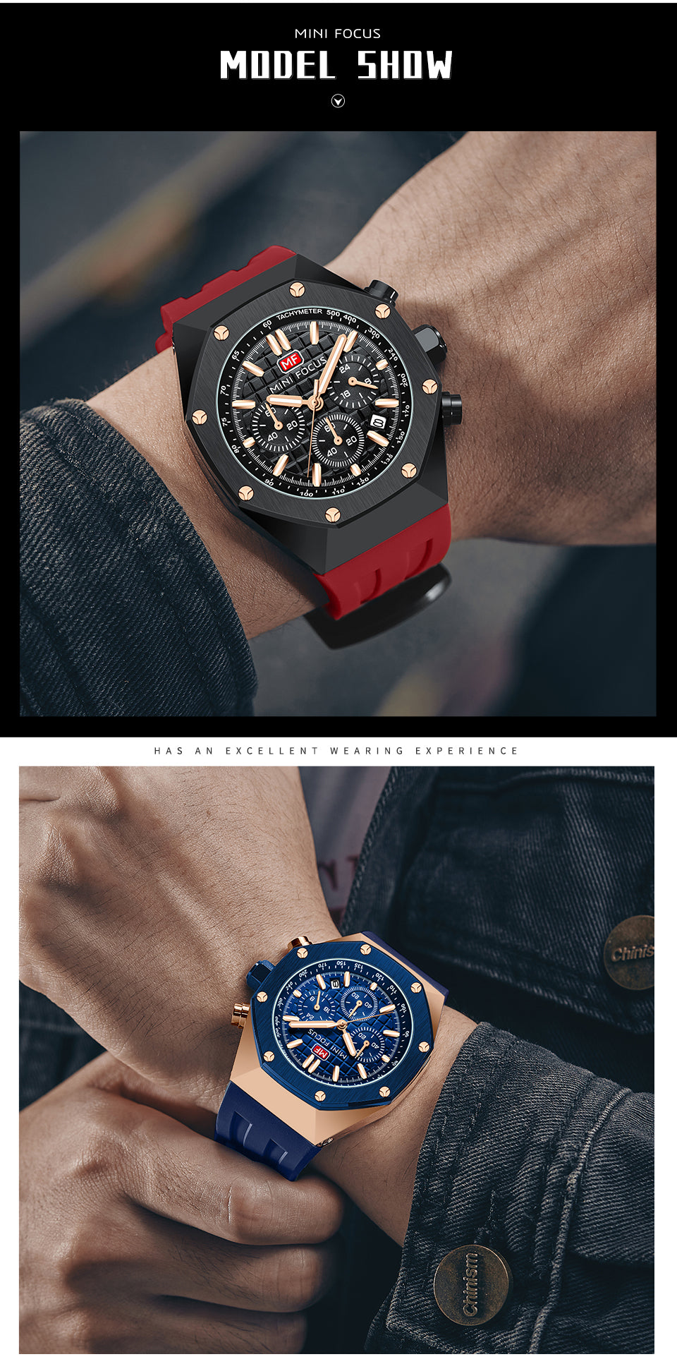 MINI FOCUS Polygon Design Alloy Quartz Wristwatch Luxury Brand Watch Men's High Quality Silicone Chronograph Sports Watch Clothing Company Sydney