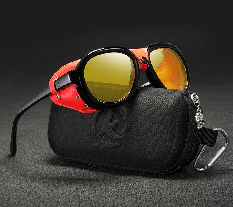Luxury Steampunk Pilot Sunglasses Men and Women Shield Glasses UV400 Protection The Clothing Company Sydney