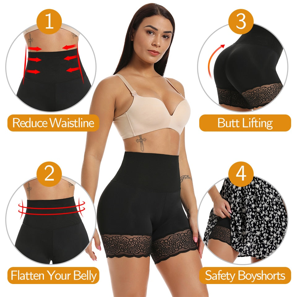Women's Body Shaper High Waist Safety Shorts Lace Knickers Tummy Control Panties Underwear Shaping Boyshorts Shapewear The Clothing Company Sydney