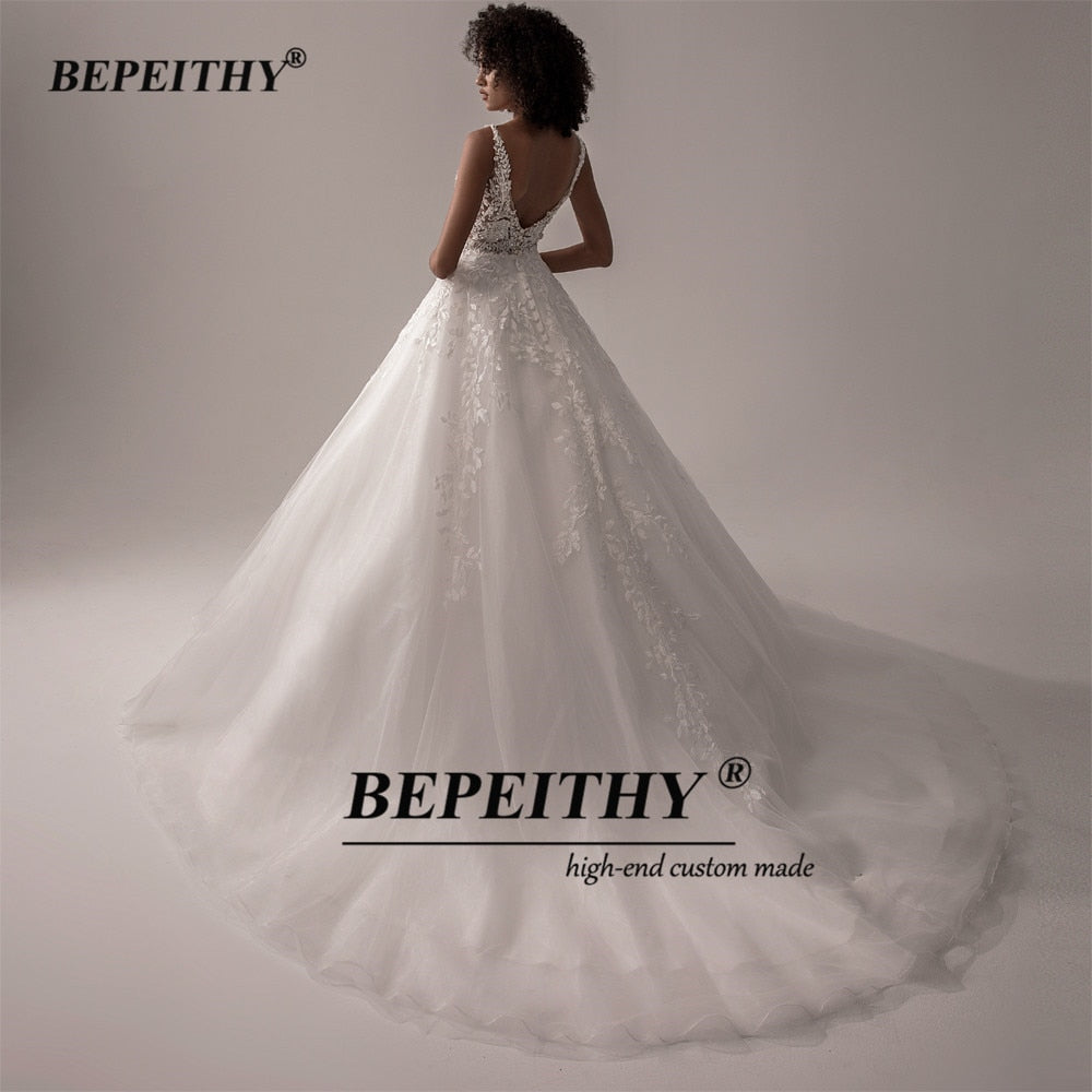 V Neck Sleeveless Wedding Dresses A Line Ivory Lace Romantic Bride Boho Bridal Gown The Clothing Company Sydney