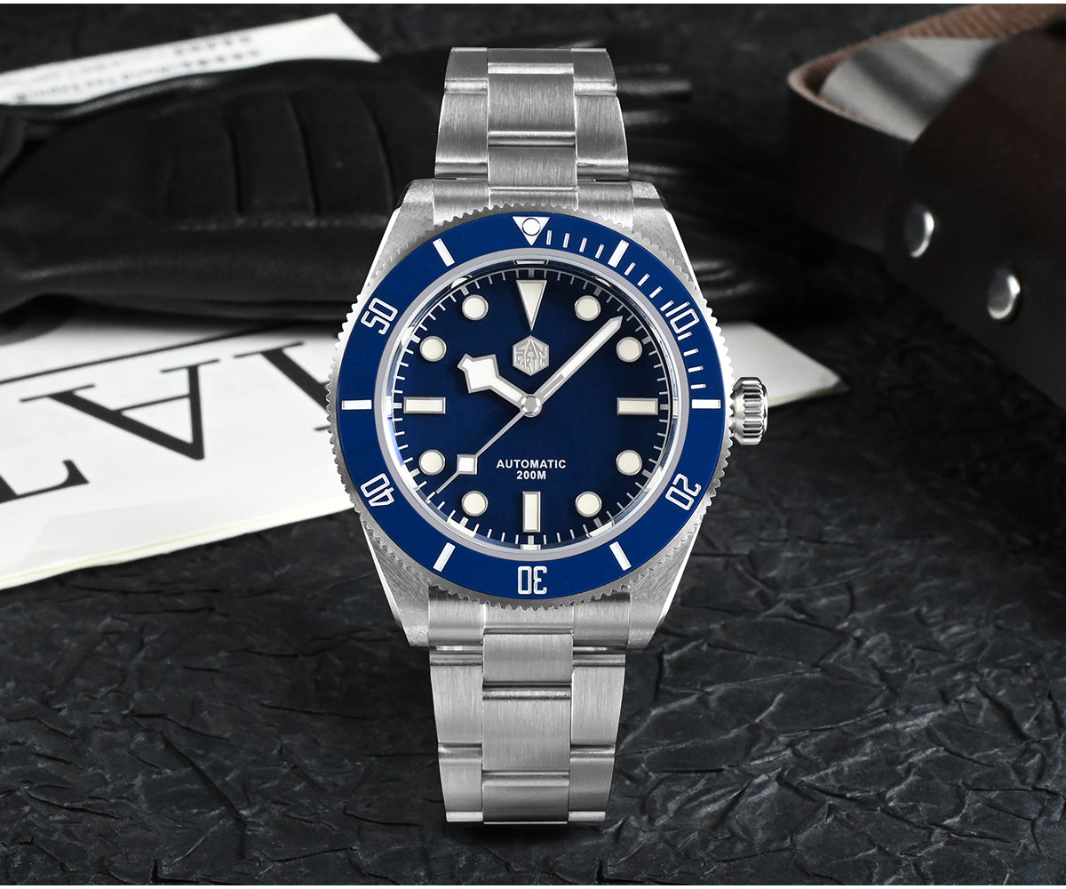 San Martin Luxury Men's Ladies Unisex 40mm Diver BB58 Vintage Automatic Business Wristwatche End Links Sapphire 20 Bar Watch The Clothing Company Sydney