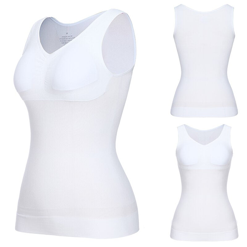 Padded Shaperwear Compression Camisole Body Shaper Woman Tummy Control Tank Tops Shapers Waist Trainer Corset Slim Vest The Clothing Company Sydney