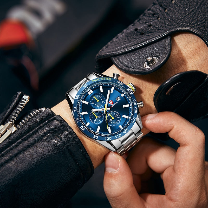 CHEETAH Men's Top Luxury Brand Stainless Steel Business Quartz Watches Chronograph Casual Sport Wrist Watches for Men The Clothing Company Sydney