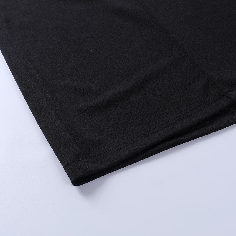 Elegant Chain Strapless Sleeveless Solid Basic Split Knee-Length Bodycon Summer Young Style Dress The Clothing Company Sydney