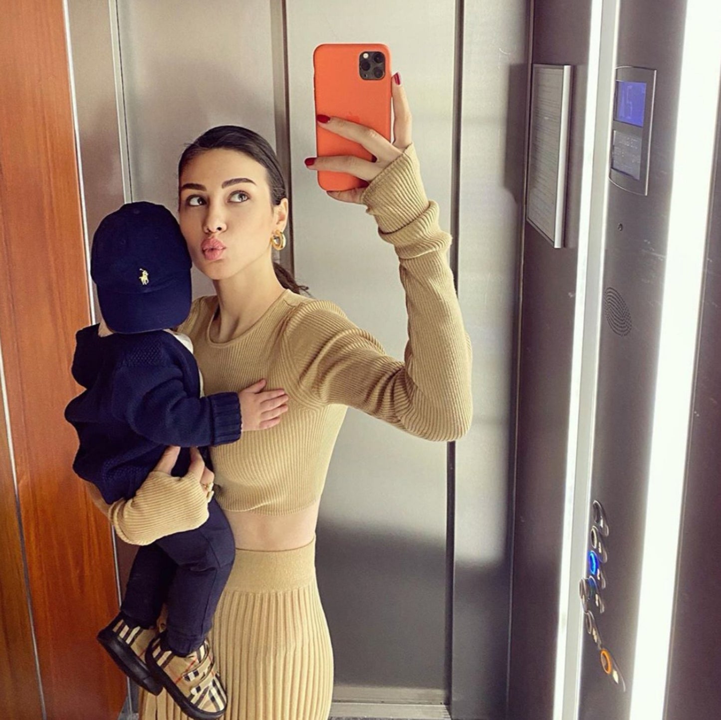 2 Piece Sweater Cropped Top Midi Skirt Matching Set Outfits Button Up Split Skirt Set The Clothing Company Sydney