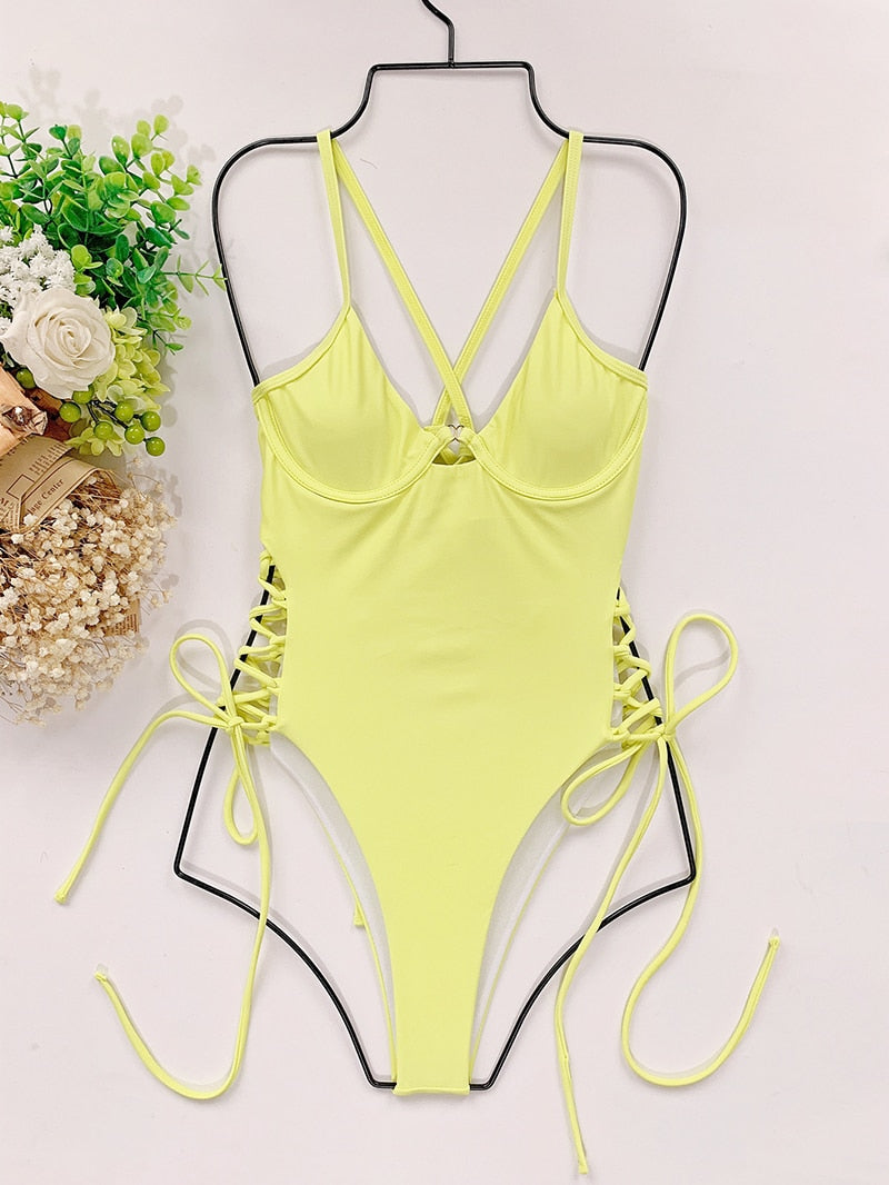 One Piece Swimwear Bandage Swimsuit Bodysuit Backless Bikini Bodycon Bathing Suit Cut Out Monokini Beachwear The Clothing Company Sydney