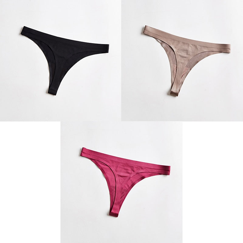 3 pack Thongs Seamless Underwear Sports Panty T-back G-string Underwear Ice Silk Ladies Underpants The Clothing Company Sydney