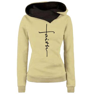 Autumn Winter Hoodies Sweatshirts Faith Embroidered Sweatshirt Long Sleeve Pullovers Casual Warm Hooded Top The Clothing Company Sydney