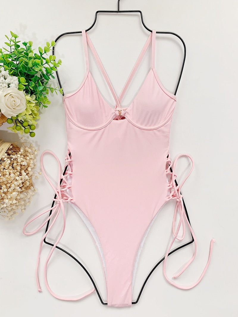 One Piece Swimwear Bandage Swimsuit Bodysuit Backless Bikini Bodycon Bathing Suit Cut Out Monokini Beachwear The Clothing Company Sydney