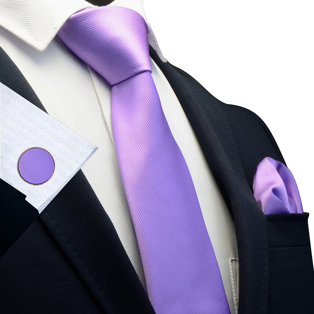 3 Piece Men's Silk Tie Set 8cm Ties Handkerchief Cufflinks Sets Red Gold Purple Necktie for Men Wedding Gift The Clothing Company Sydney