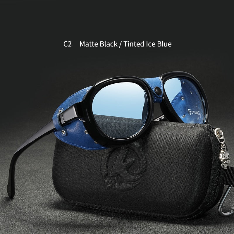 Luxury Steampunk Pilot Sunglasses Men and Women Shield Glasses UV400 Protection The Clothing Company Sydney
