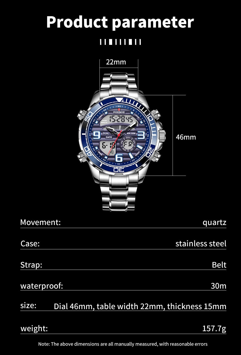 Lige Brand Foxbox Digital Mens Watches Sport Quartz Wristwatch All Steel Military Waterproof Watch The Clothing Company Sydney