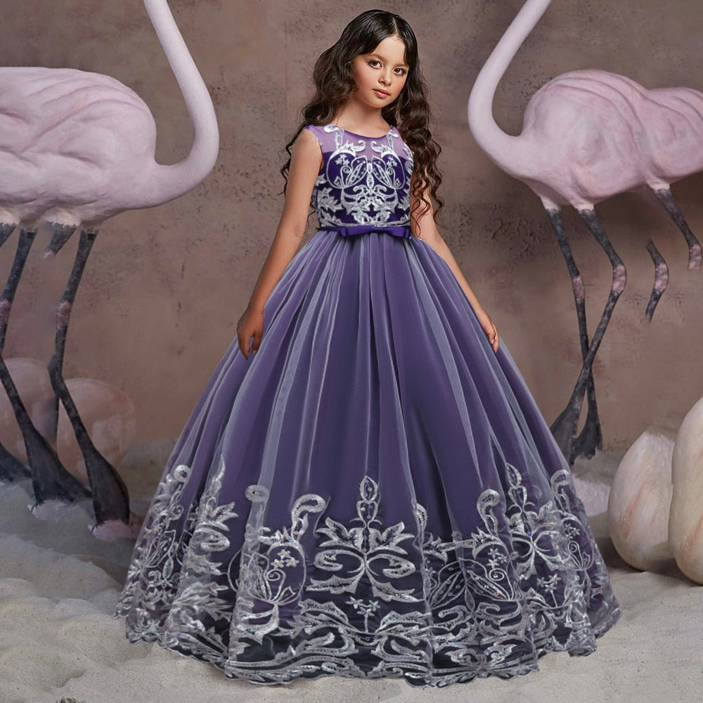 Puffy Tulle Lace Flower Girl Dress Costume Children Bride Ball Gown Princess Dress for Girl Wedding Party Dresses The Clothing Company Sydney