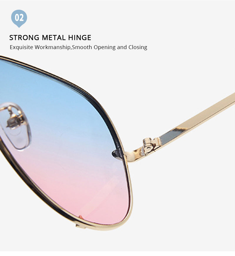 Classic Metal Aviation Sunglasses Women Fashion Alloy Pilot Sun Glasses Men Gradient Lens Driving Shades Ladies UV400 The Clothing Company Sydney