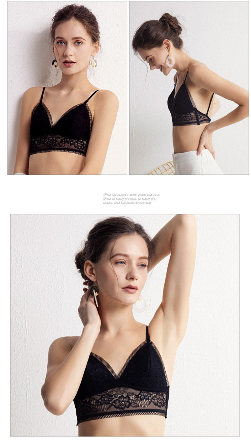Backless Bra Triangular Women's U-Shape Beauty Back Lingerie Dot Mesh Thin Soft Seamless Bralette Underwear The Clothing Company Sydney
