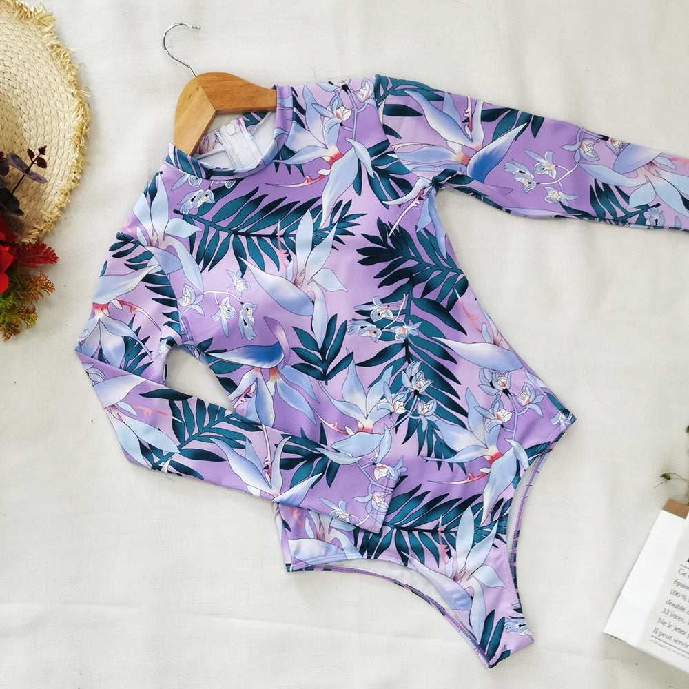One Piece Swimsuit Rashguard Long Sleeve Surf Swimwear Print Bathing Beach Wear Swimming Suit Monokini Clothing Company Sydney