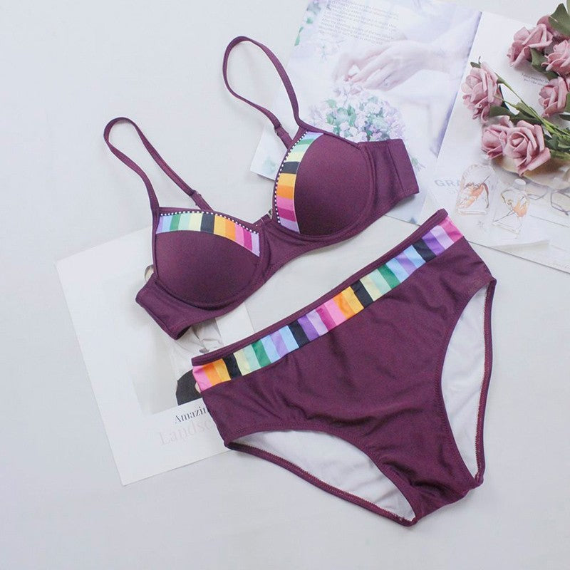 2 Piece Black Bikini Set Swimwear Print Swimsuit Push Up Polka Dots Bathing Suit Beachwear Biquini The Clothing Company Sydney