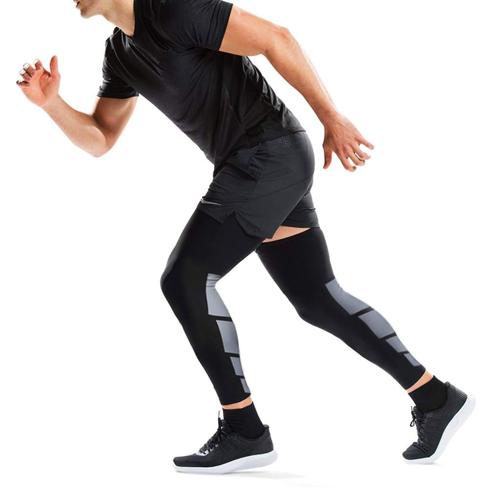 Sports Anti-slip Full Length Compression Leg Sleeves Calf Shin Splint Support Protector for Cycling Running Basketball Golf Sleeve The Clothing Company Sydney