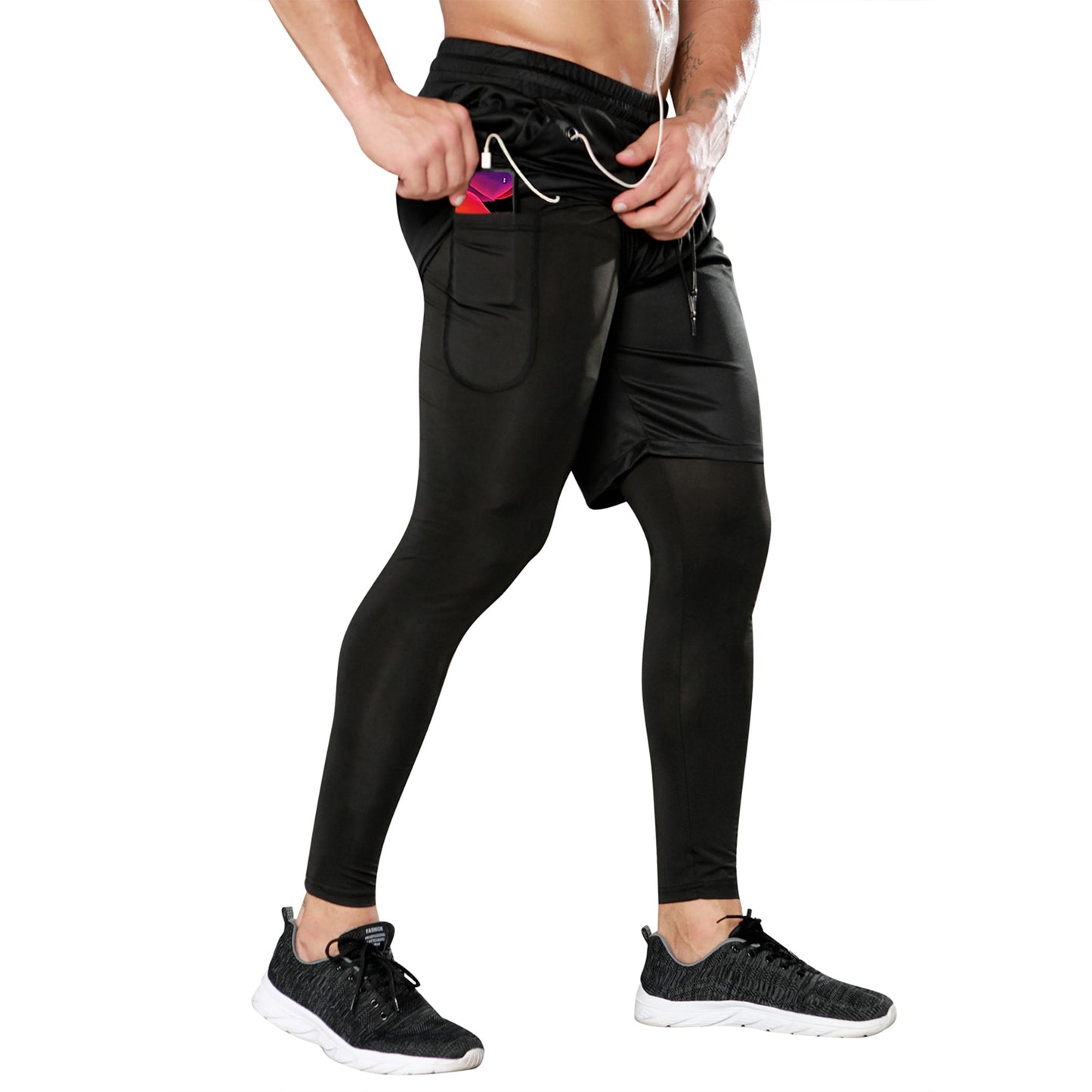 Men's Gym Pants Outdoor Tights Double-Layer Quick Drying Bodybuilding Casual Fitness Running Workout Basketball Sweatpants The Clothing Company Sydney