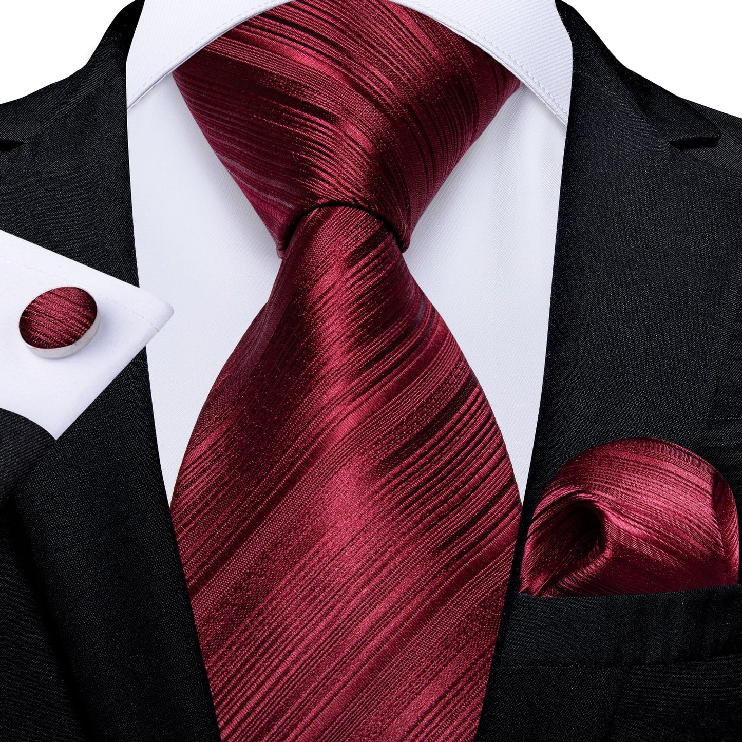 3 Piece Designer Men's Wedding Tie Gold Black Striped Silk Neck Ties For Men Hanky Cufflinks Set Business Party Wear The Clothing Company Sydney