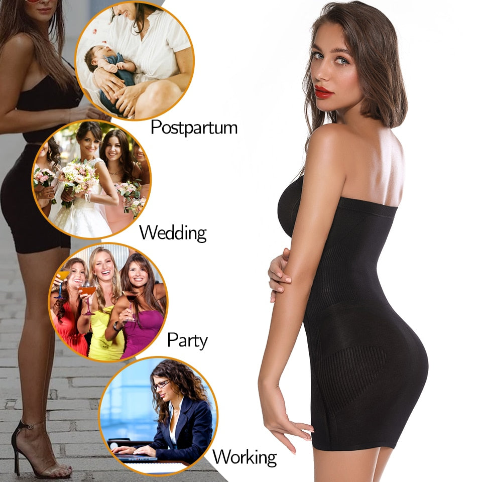 Women Shapewear Strapless Full Slips for Under Dress Tummy Control Slips Skirts Full Body Shaper Seamless Underwear Shaper The Clothing Company Sydney