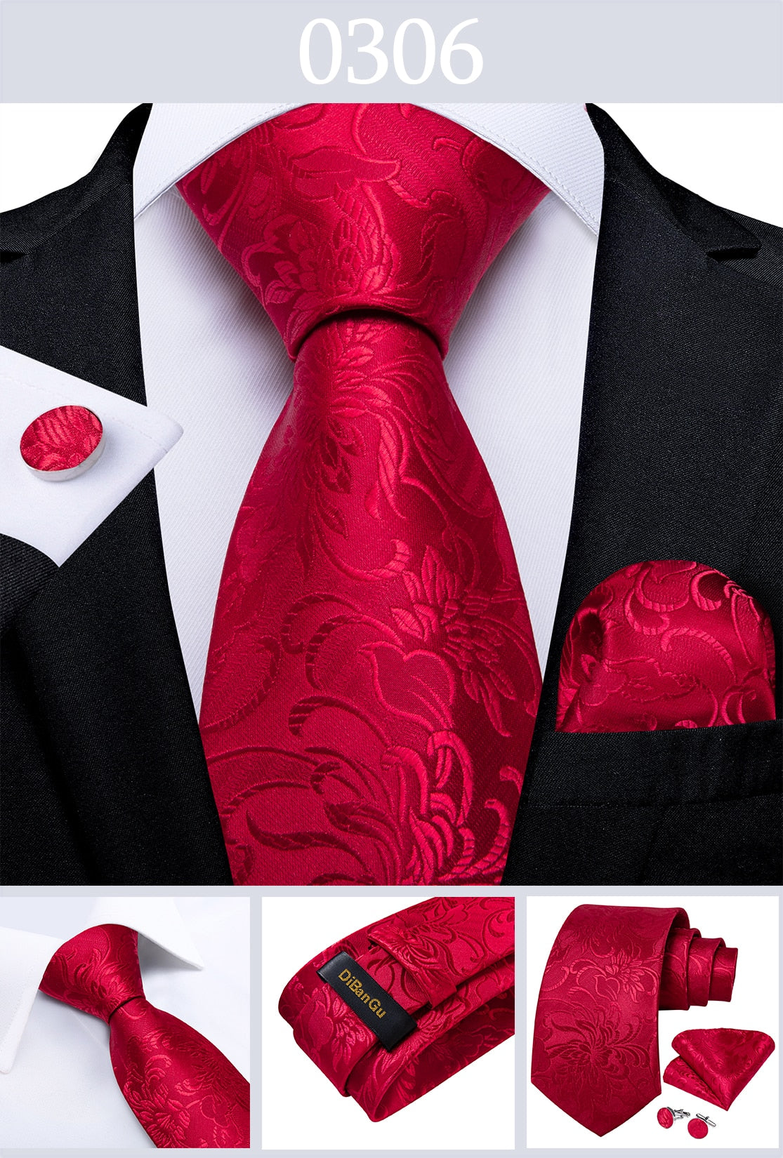 Designer Wedding Men's Tie Red Solid Striped Paisley Neckties For Men Business Hanky Cufflinks Tie Set The Clothing Company Sydney