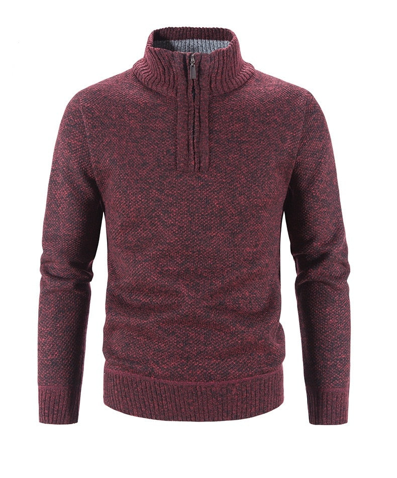 Winter Men's Fleece Thicker Sweater Half Zipper Turtleneck Warm Pullover Quality Male Slim Knitted Sweaters The Clothing Company Sydney