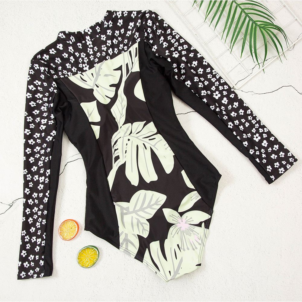 One Piece Swimsuit Rashguard Long Sleeve Surf Swimwear Print Bathing Beach Wear Swimming Suit Monokini Clothing Company Sydney
