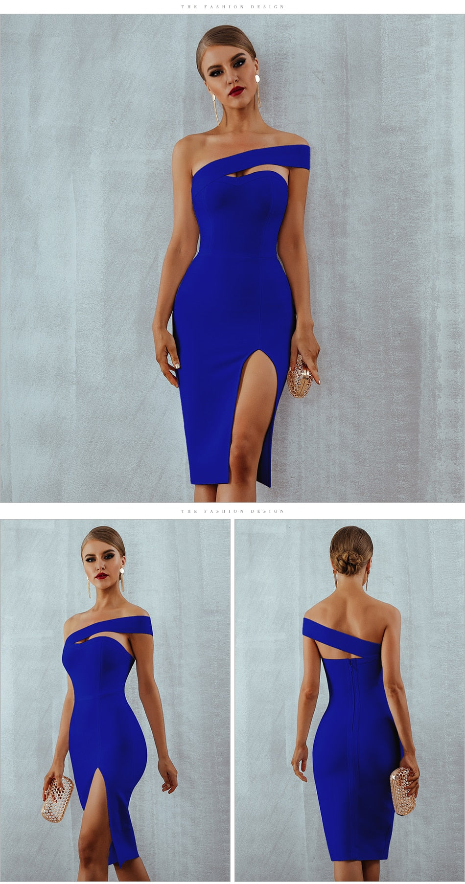 White Blue Bodycon Bandage Dress Summer Elegant Black One Shoulder Strapless Celebrity Runway Party Dress The Clothing Company Sydney