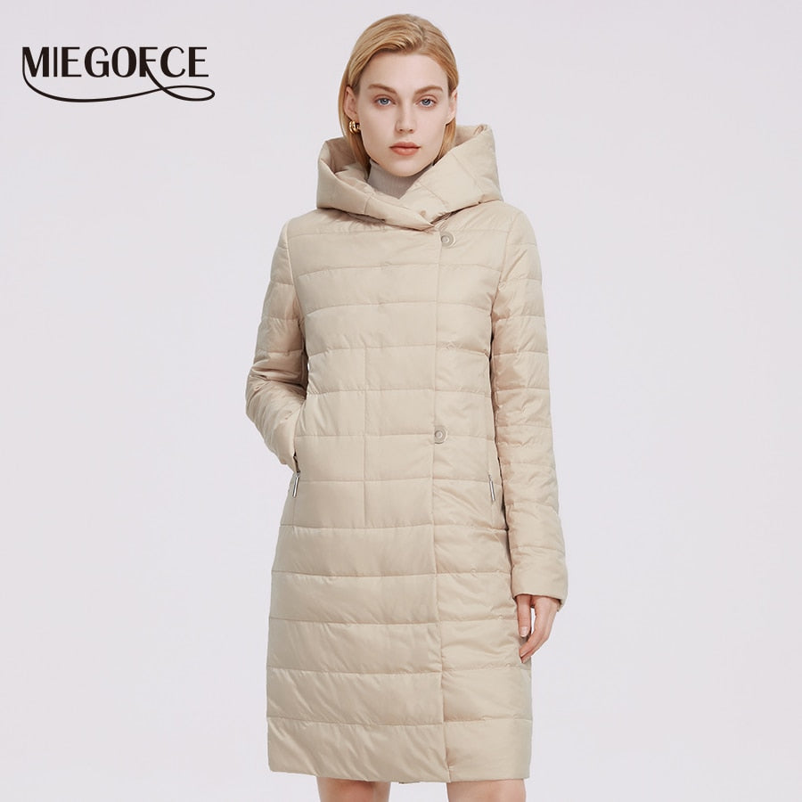 Women's Jacket Windproof Coat Mid Length Reversible Slider Quality Filling Parka The Clothing Company Sydney