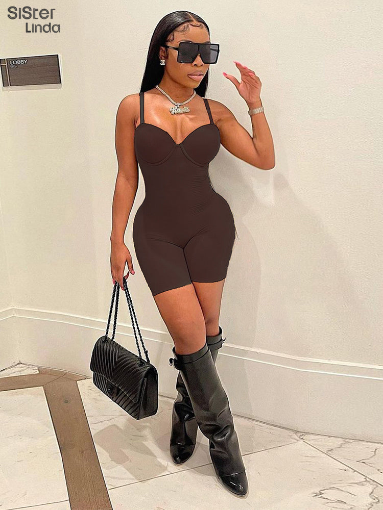 Casual Mesh Bodycon Mini Dress Women Romper  Sleeveless Skinny Stretchy Deep V Neck Party Clubwear Trend Outfit The Clothing Company Sydney