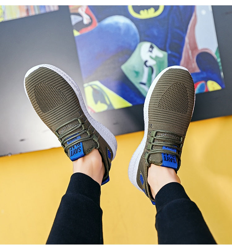 Men's Sneakers Shoes Lightweight Breathable Running Walking Yoga Sports Footwear Soft Sole Lace-up Shoes The Clothing Company Sydney