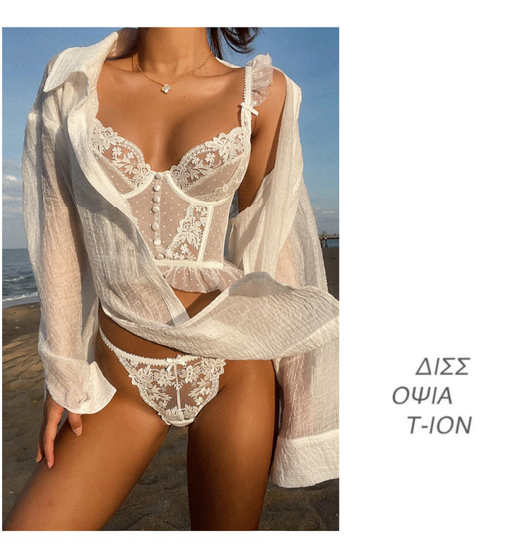 French Lingerie Underwear Set Push Up Brassiere Lace Transparent Bra Panty Sets Wedding White Thin Underwear The Clothing Company Sydney