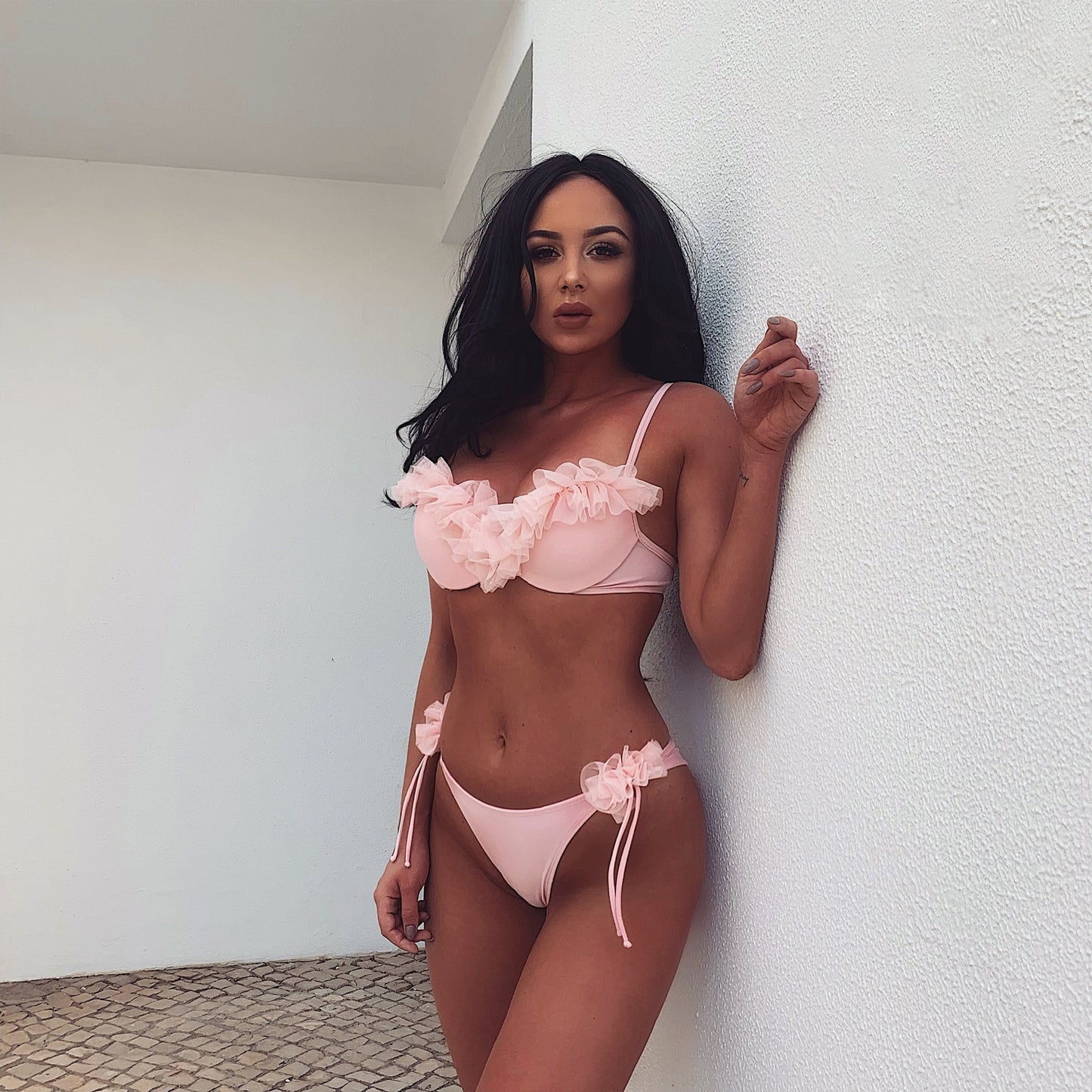 2 Piece Bandeau Bikini Swimwear Women Swimsuit Ruffle Bikini Set Push Up Bathing Suit Female Brazilian Leopard Swimsuit The Clothing Company Sydney