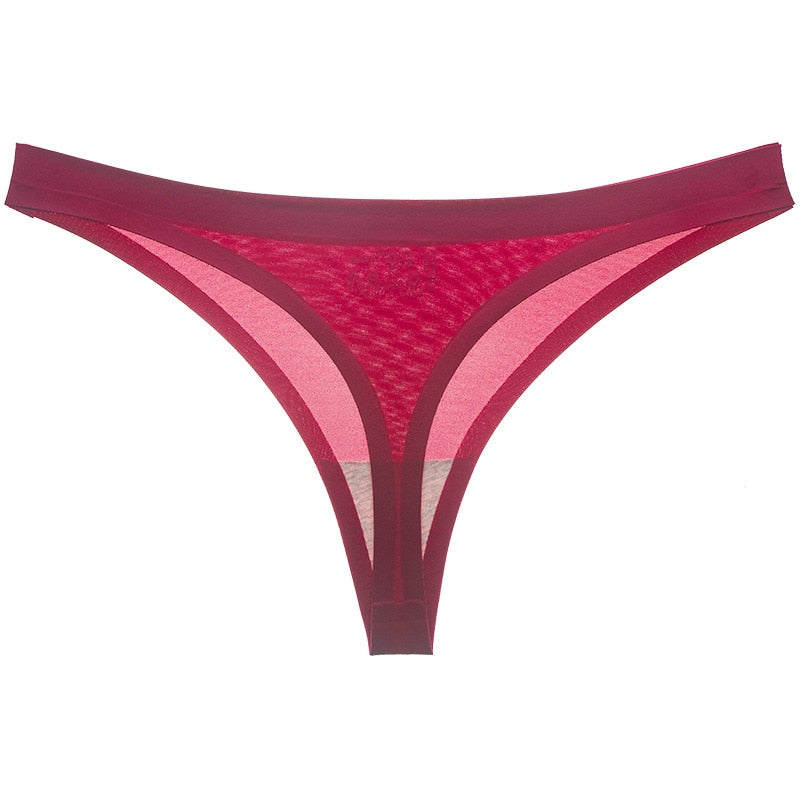 15 Colors Low-Rise Panties Ice Silk Thong  Seamless G String Fashion simple Underwear Women Back Lace Thongs Lingerie The Clothing Company Sydney