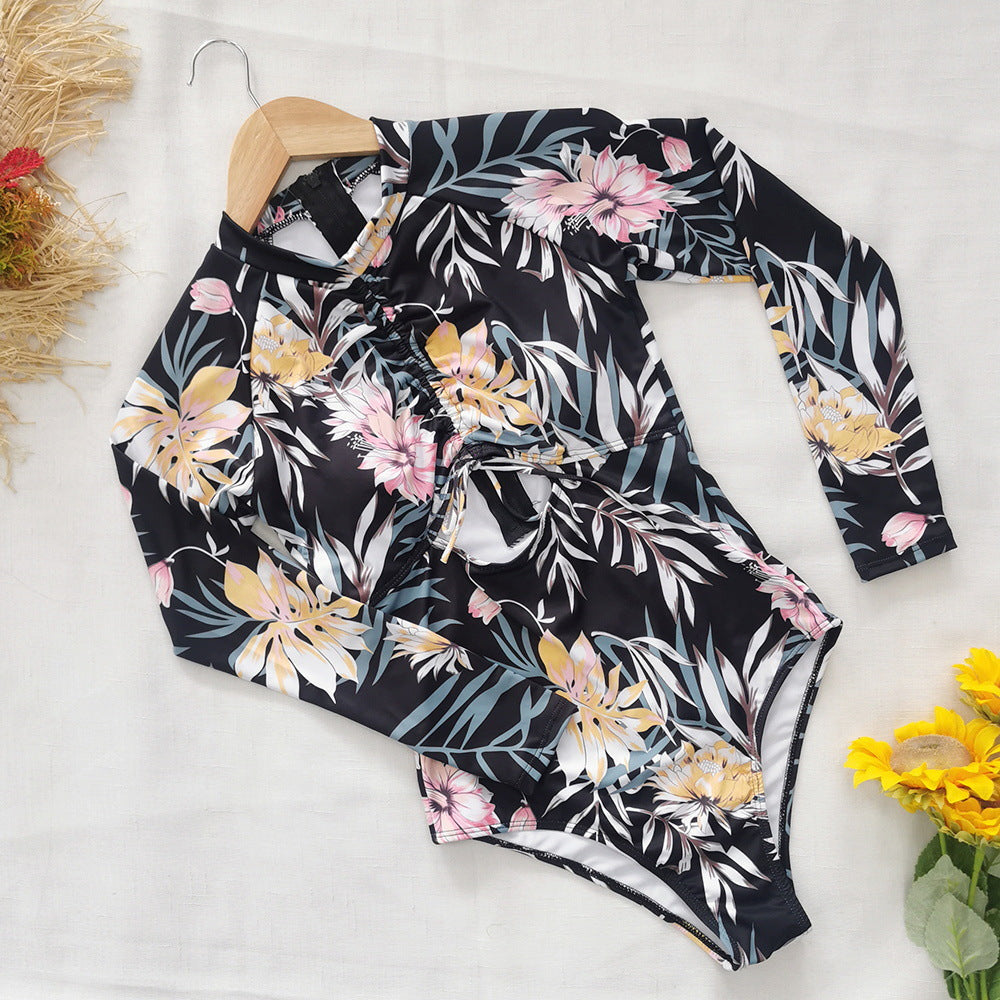One Piece Swimsuit Rashguard Long Sleeve Surf Swimwear Print Bathing Beach Wear Swimming Suit Monokini Clothing Company Sydney