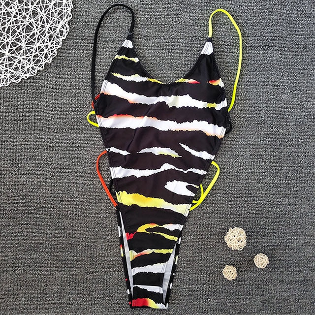 High Leg cut One Piece Swimsuit Thong Swimwear Women Trikini Backless Monokini Brazilian Bathing Suit Swim wear The Clothing Company Sydney