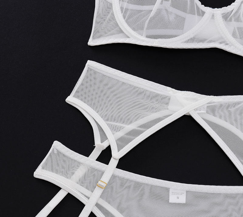 4 Piece Lingerie Underwear Bra Garters Brief Sets Transparent Lace Seamless Panties Set The Clothing Company Sydney