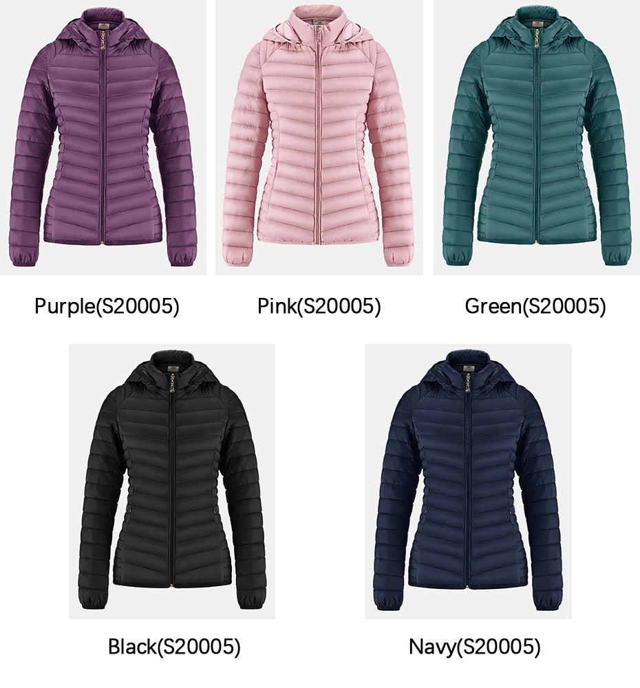 Winter Women Thin Padded Puffer Jacket Coat Short Parka Outdoor Warm Clothing Portable Ultralight  Outerwear The Clothing Company Sydney