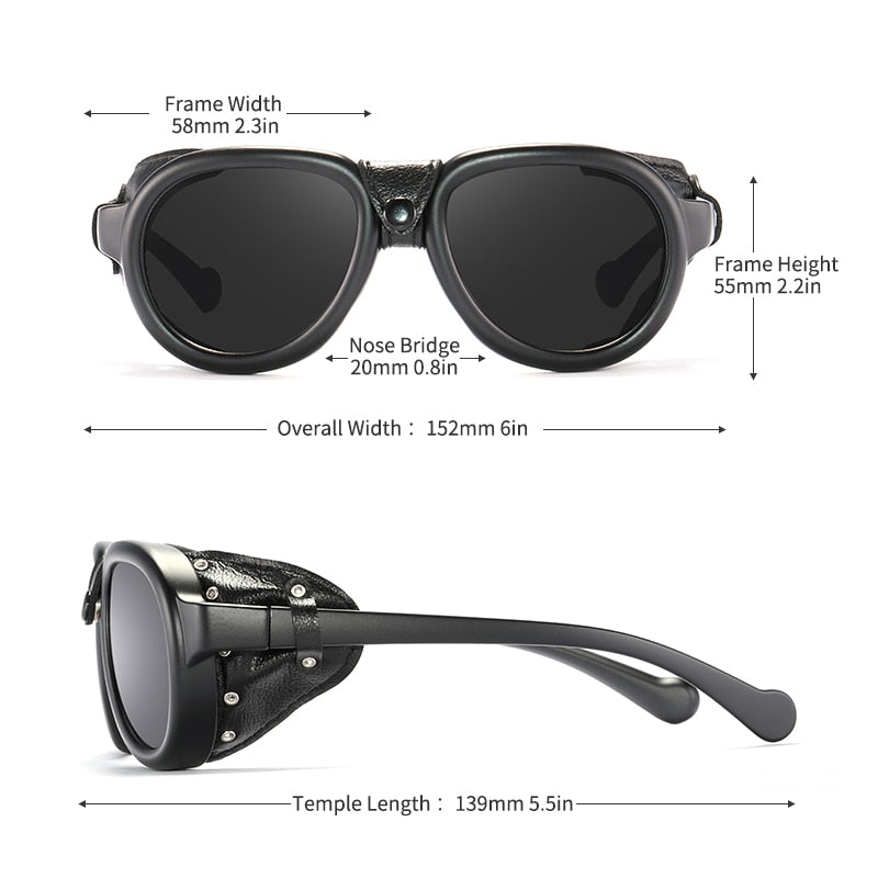 Luxury Steampunk Pilot Sunglasses Men and Women Shield Glasses UV400 Protection The Clothing Company Sydney