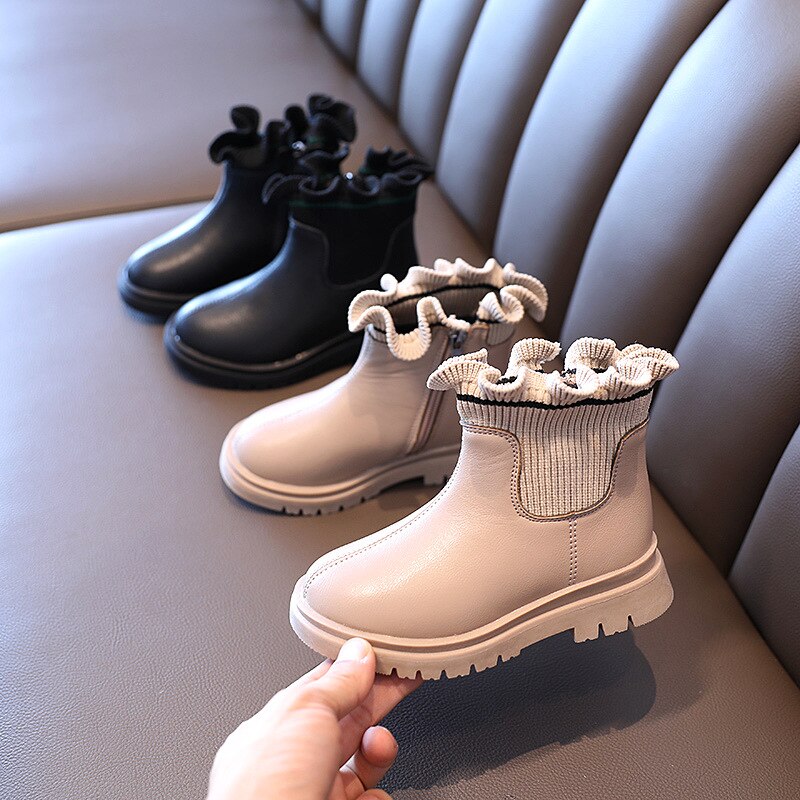 Flower Girls Boots Autumn/Winter Plush Children Boots Boys Girls Shoes Fashion Brand Soft Leather Warm Kids Boots The Clothing Company Sydney