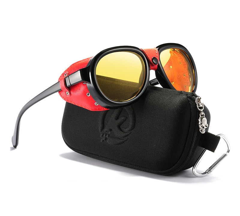 Luxury Steampunk Pilot Sunglasses Men and Women Shield Glasses UV400 Protection The Clothing Company Sydney