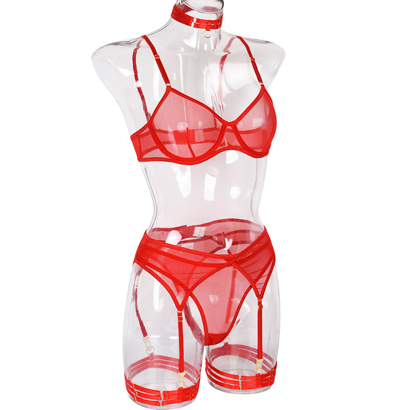 4 Piece Lingerie Underwear Bra Garters Brief Sets Transparent Lace Seamless Panties Set The Clothing Company Sydney