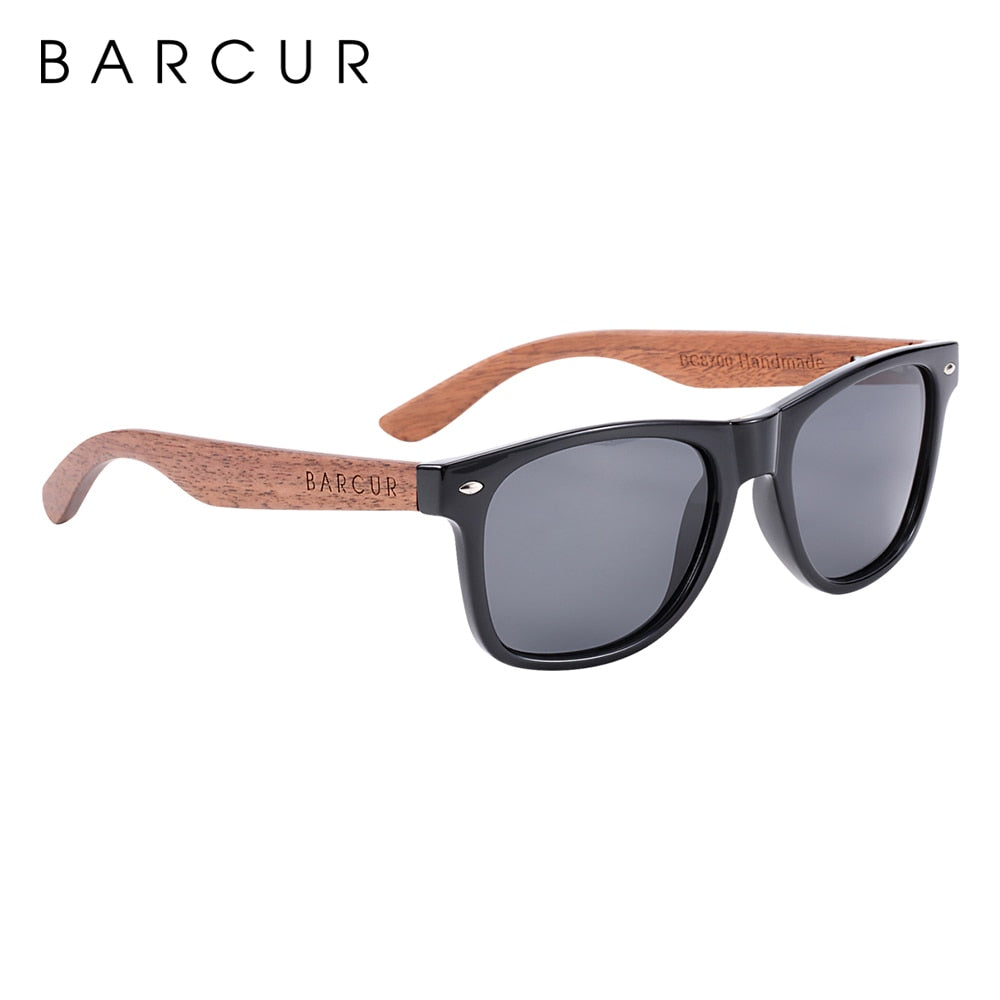 Designer Black Walnut Wood Polarized Sunglasses Men Glasses UV400 Protection Eyewear The Clothing Company Sydney