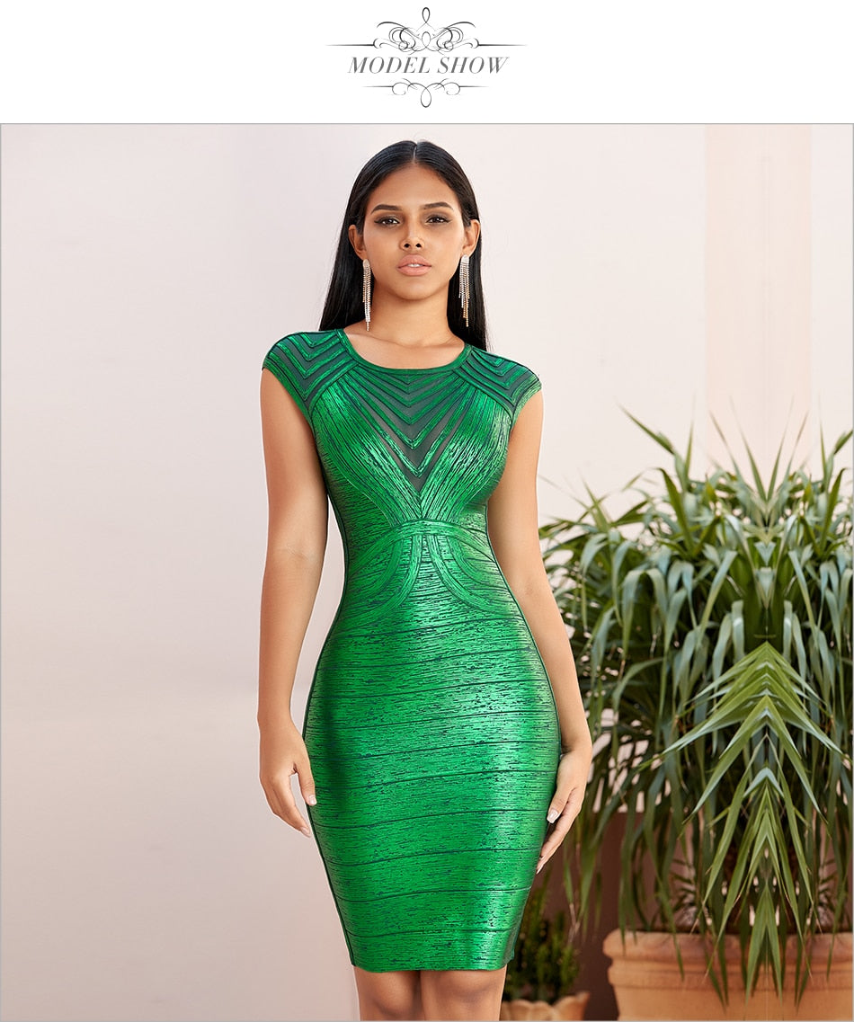 Summer Green Gold Lace Bandage Dress Hollow Out Bodycon Club Celebrity Evening Runway Party Ladies Dresses The Clothing Company Sydney