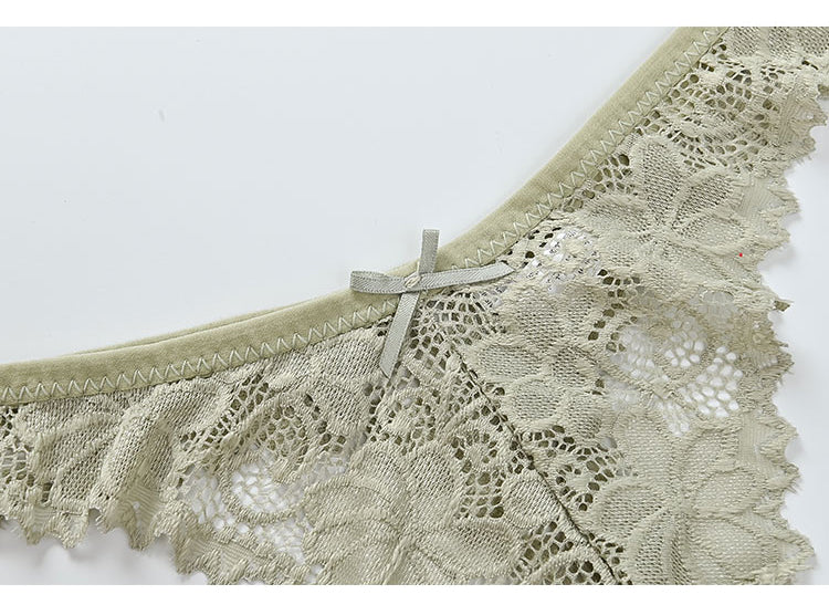 Lace Embroidery Underwear Lingerie T-back Thong Sheer Panties Hollow out Transparent Knickers The Clothing Company Sydney