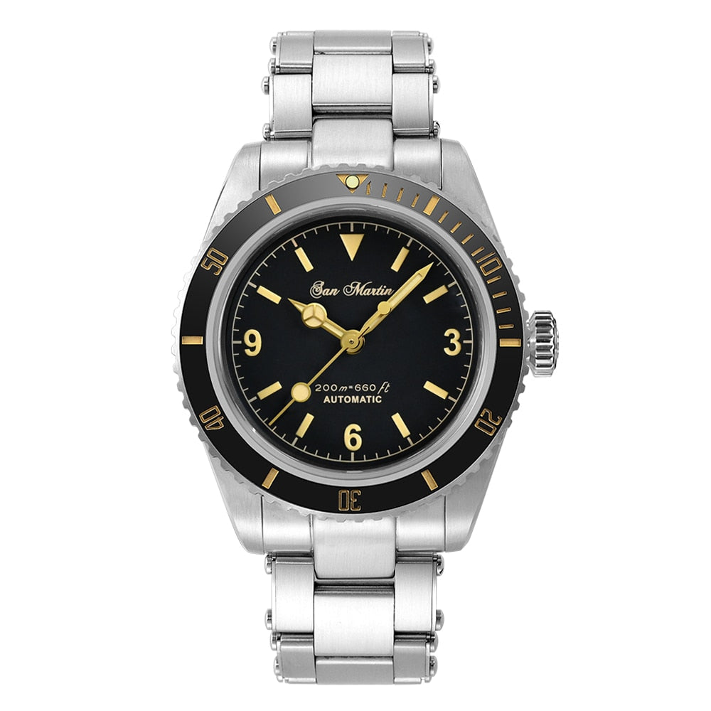 San Martin Men's 38mm Diver 6200 Retro Water Ghost Luxury Sapphire NH35 Automatic Mechanical Vintage 20Bar Luminous Watch Clothing Company Sydney