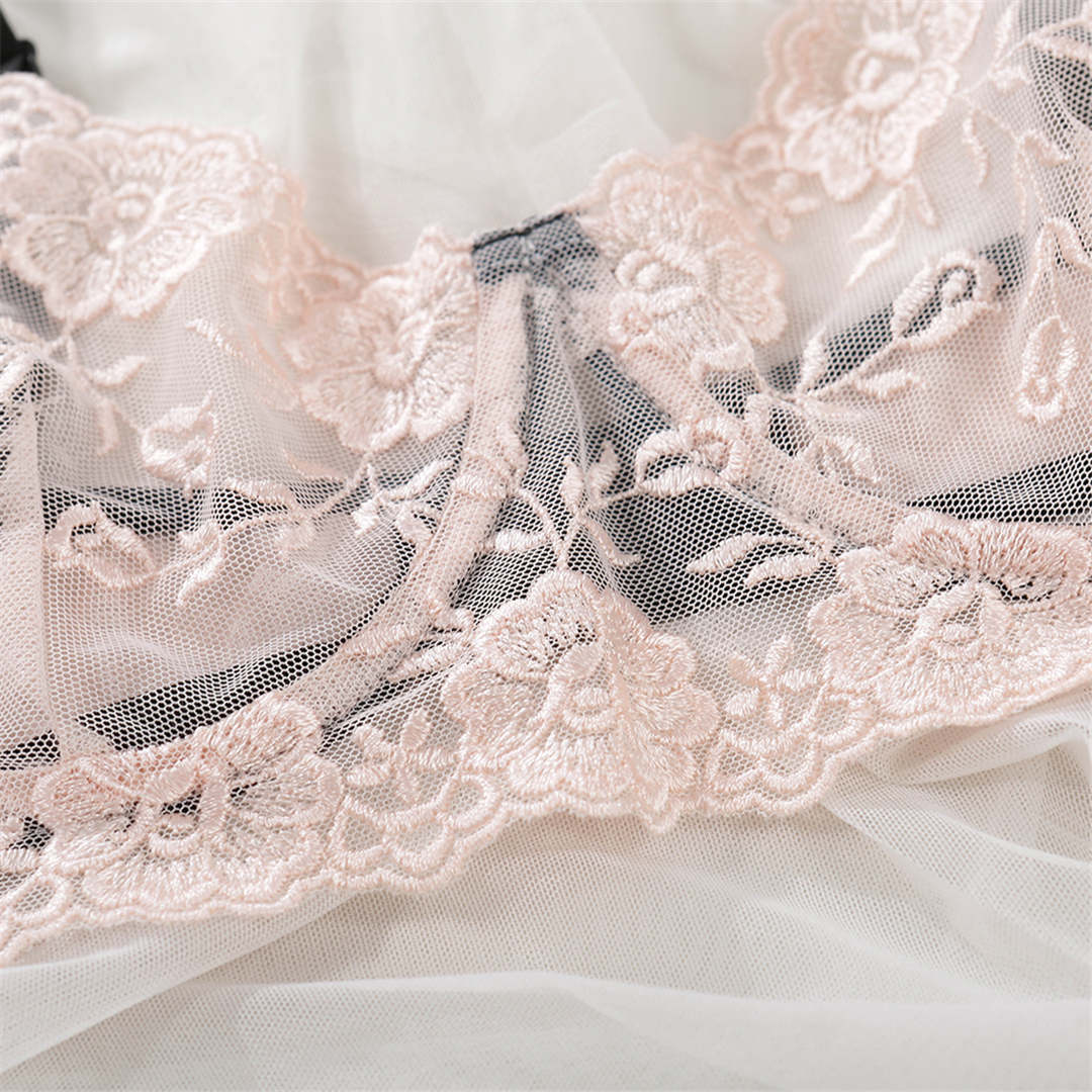 2 Piece Underwear See Through Bra Embroidery Floral Lingerie Transparent Set Clothing Company Sydney
