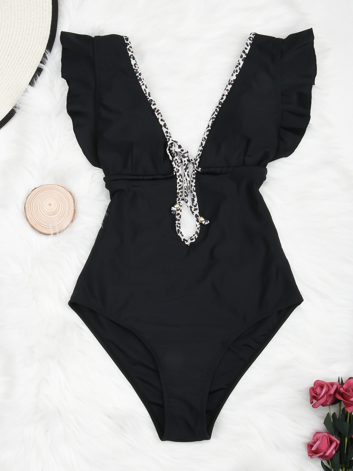Ruffle One Piece Swimsuit Swimwear Female High Cut Brazilian Bather Monokini Bathing Suit Beachwear The Clothing Company Sydney